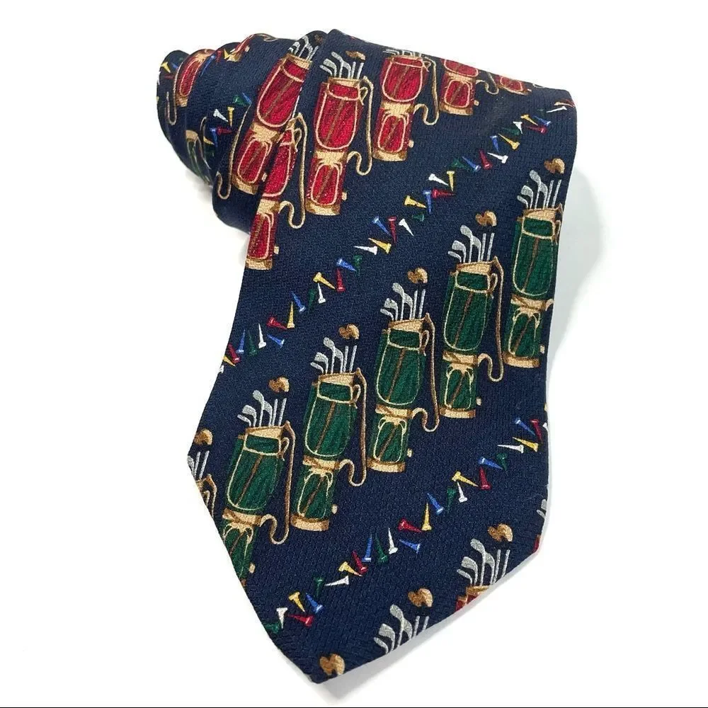 Earthly Goods Golfwear 100% Silk Golf Tie